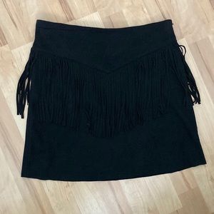 Black Fringe mini skirt